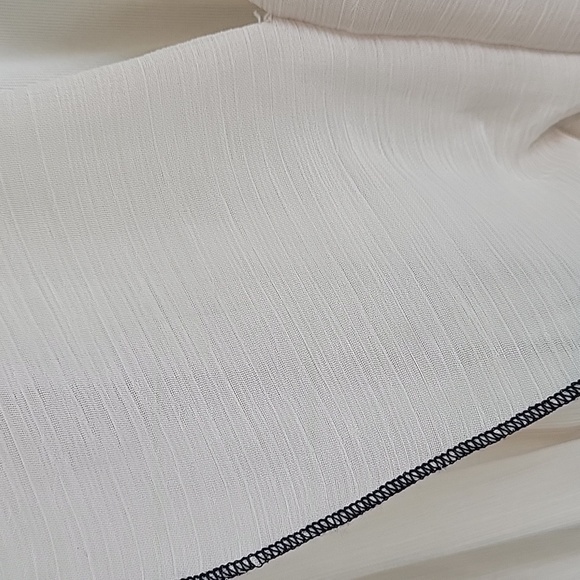 Zara short frilled ruffle chiffon jumpsuit romper / cream & black - Picture 9 of 12